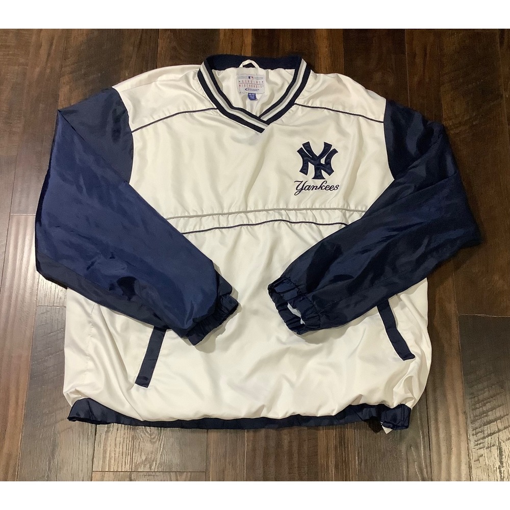 Vintage G-III Sports New York Yankees Windbreaker Pullover Navy White XXL MLB
